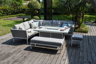 Pulse Rectangular Corner Dining Set - With Fire Pit Table