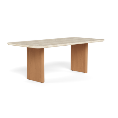 Victoria Teak Dining Table 81 inch - angled view
